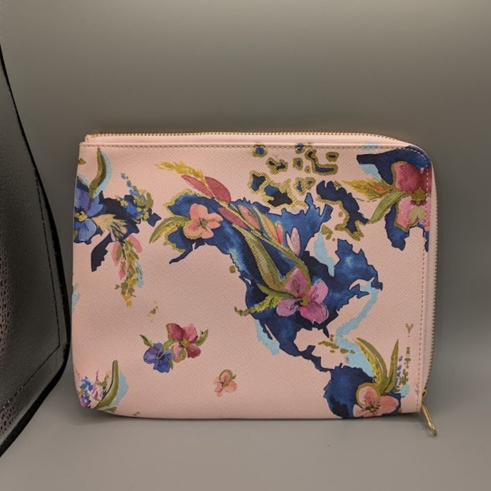 Whitney Winkler For Anthropologie Floral Zip Zip Travel Wallet Clutch